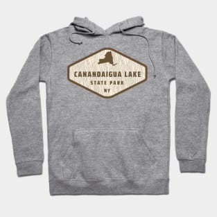 Canandaigua Lake State Park New York - Tree Log Texture Wooded Sign Sticker Hoodie